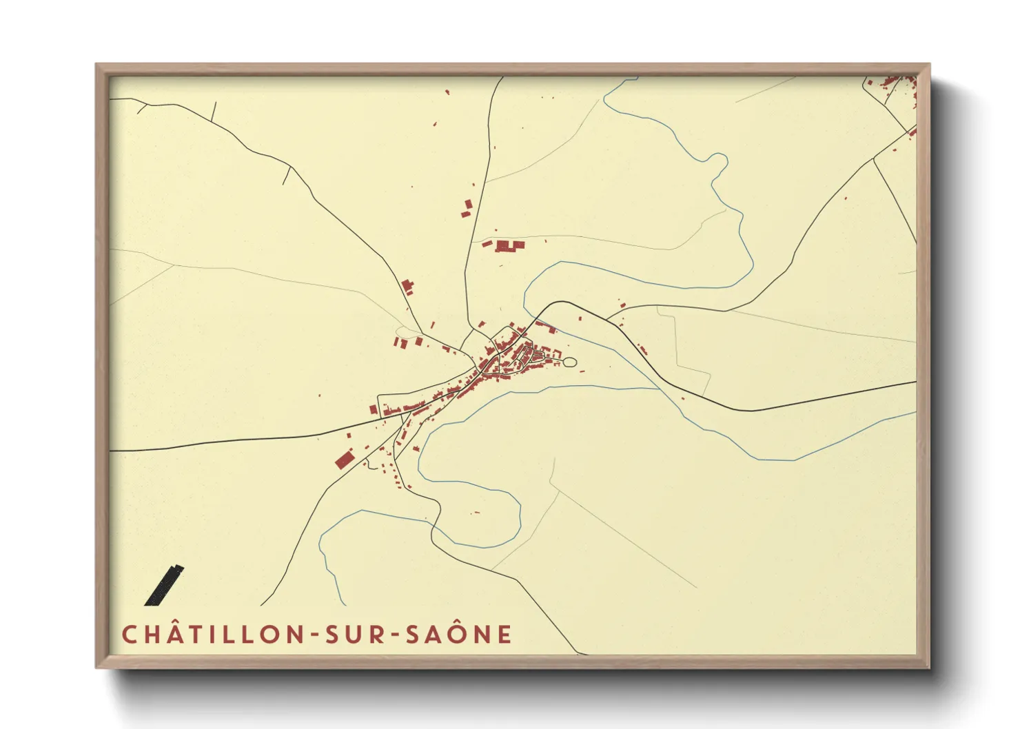 Une affiche de carte sur Châtillon-sur-Saône