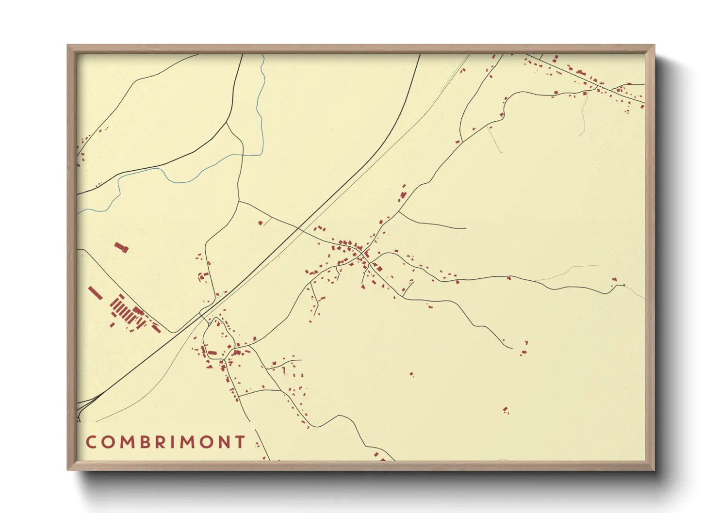Une affiche de carte sur Combrimont