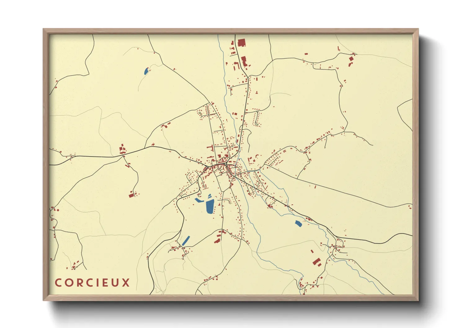 Une affiche de carte sur Corcieux