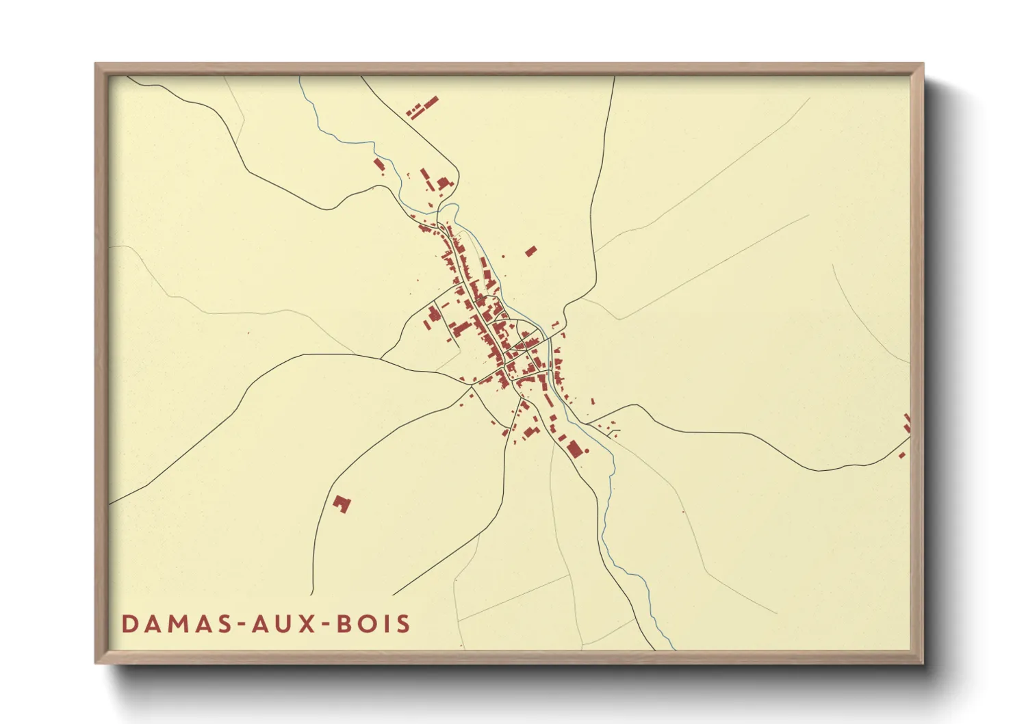 Une affiche de carte sur Damas-aux-Bois
