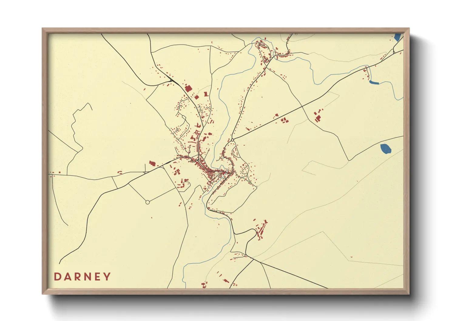 Une affiche de carte sur Darney
