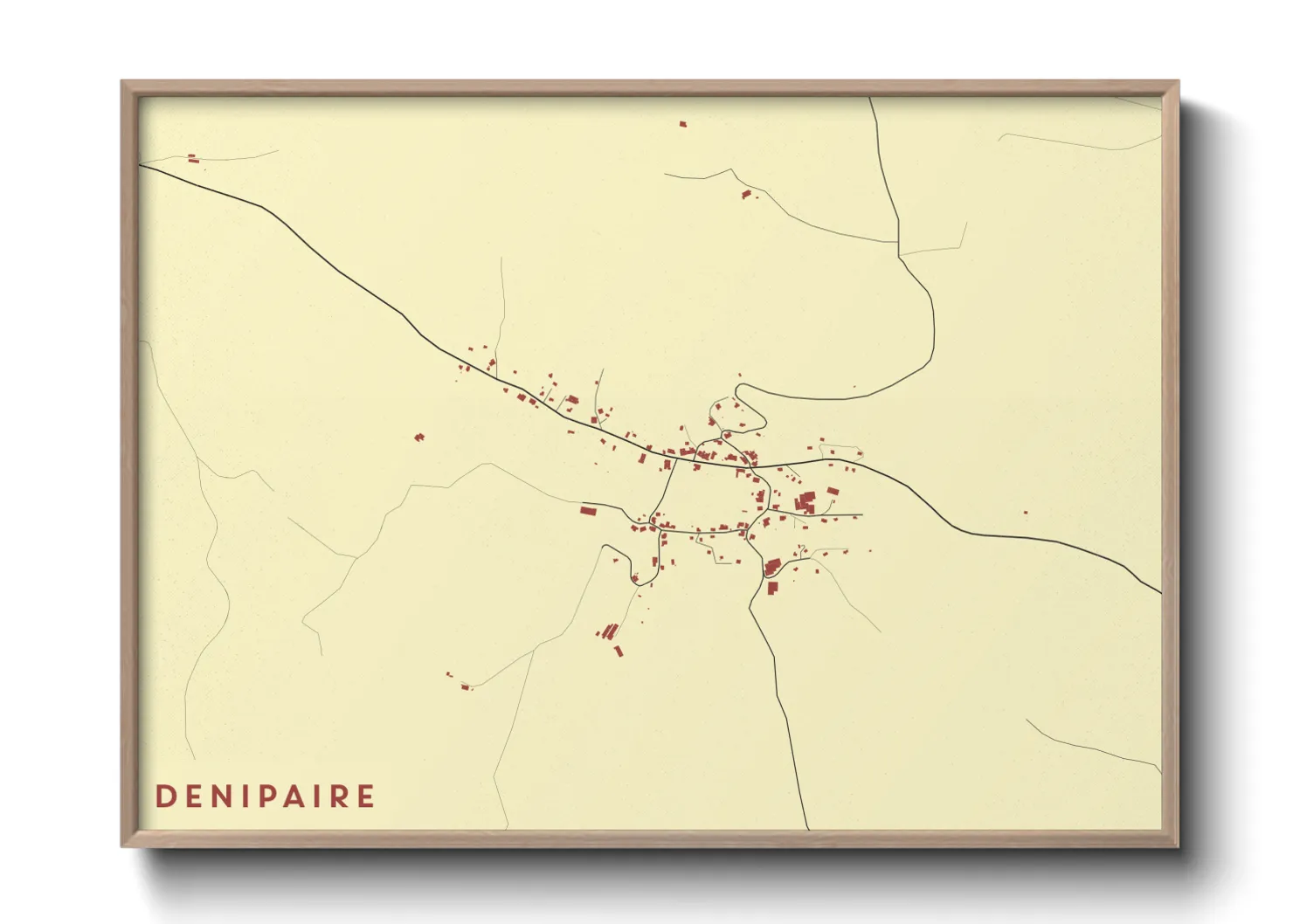 Une affiche de carte sur Denipaire