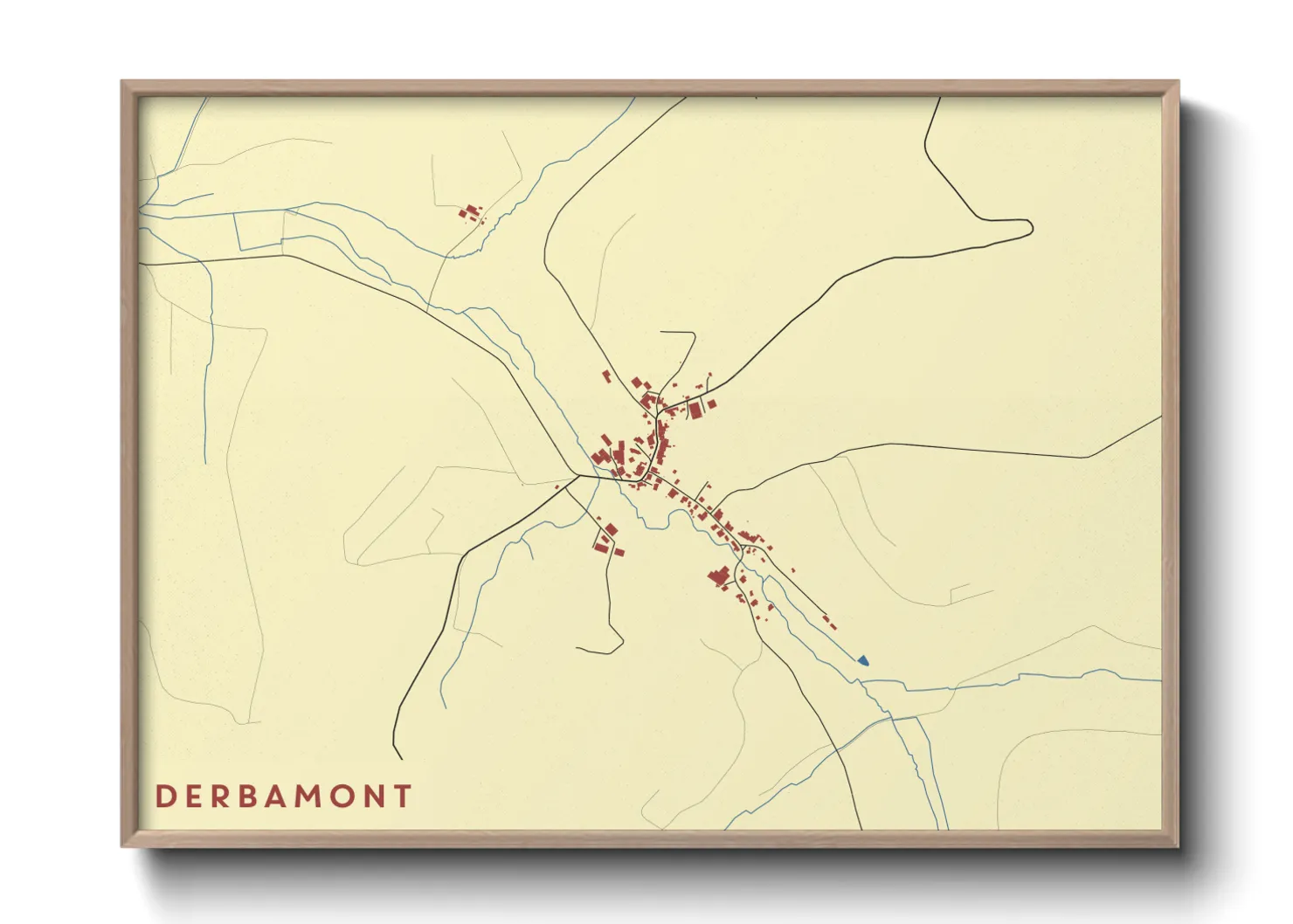 Une affiche de carte sur Derbamont