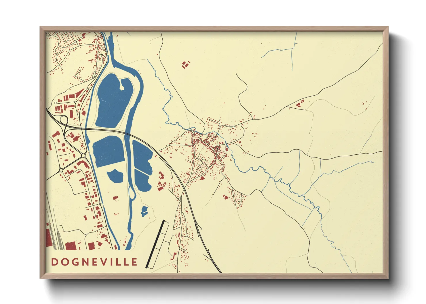 Une affiche de carte sur Dogneville