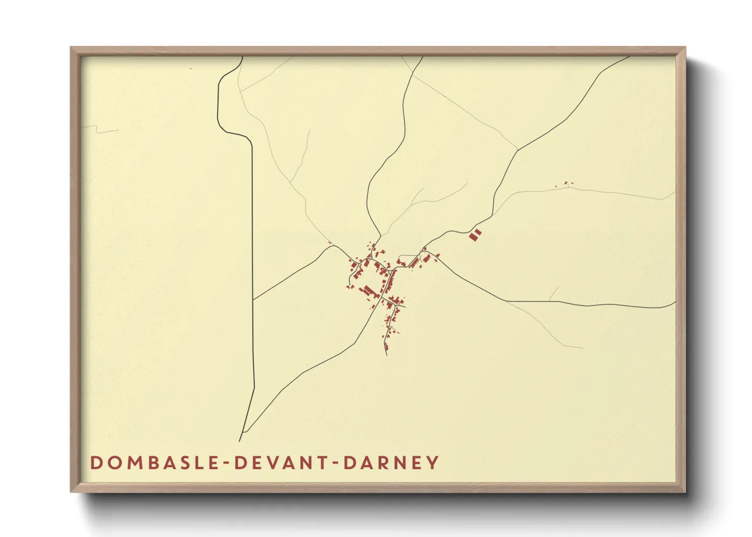 Une affiche de carte sur Dombasle-devant-Darney