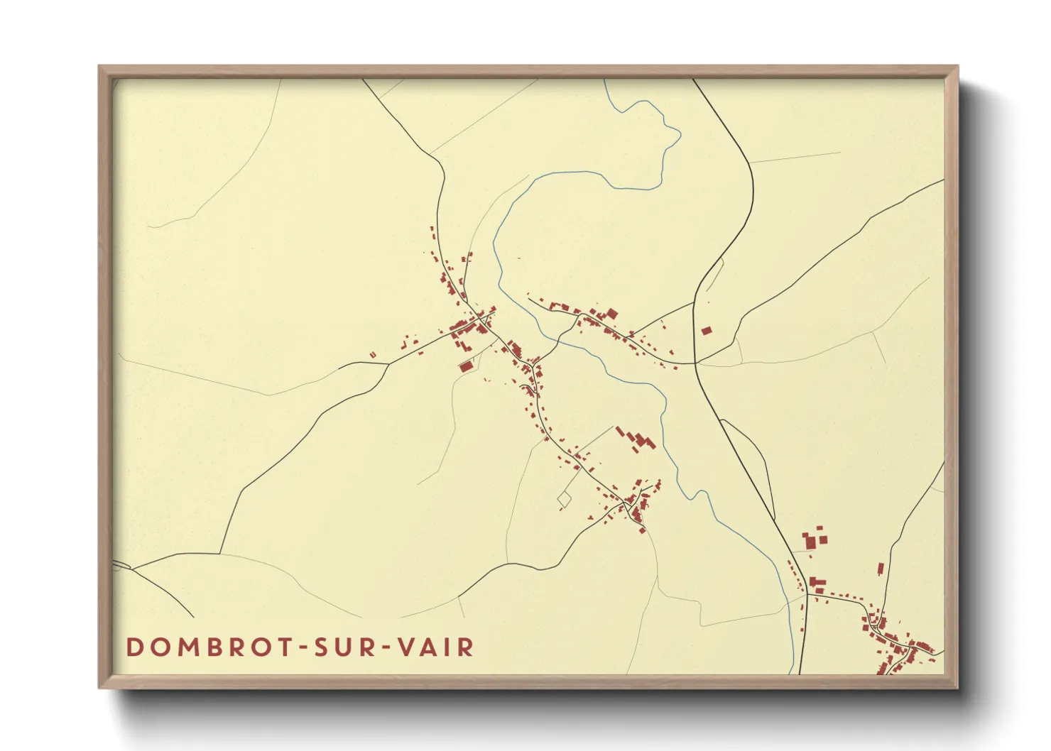 Une affiche de carte sur Dombrot-sur-Vair