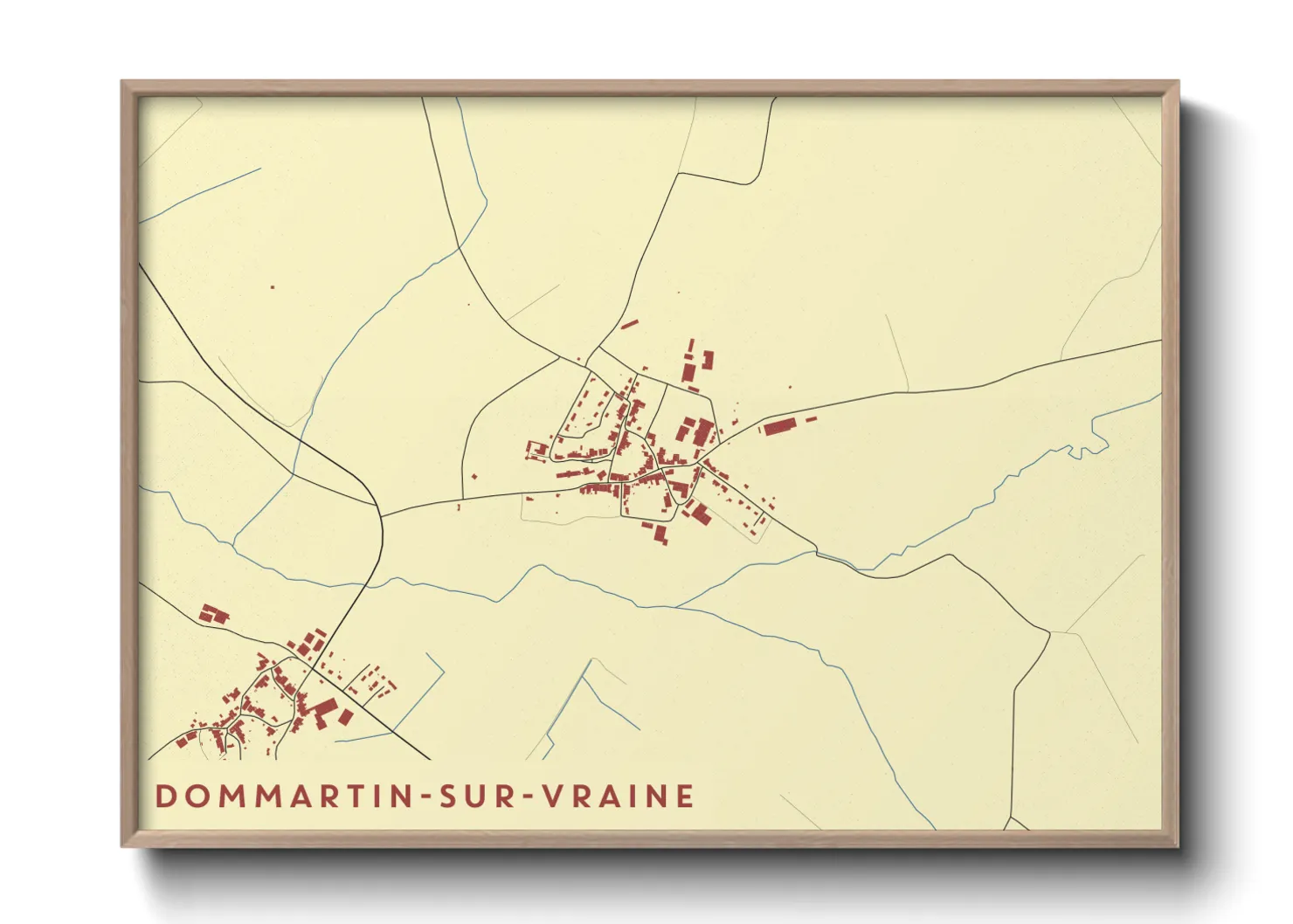 Une affiche de carte sur Dommartin-sur-Vraine
