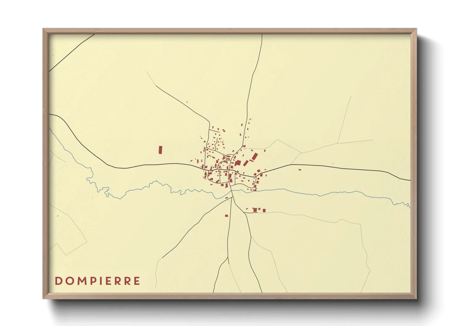 Une affiche de carte sur Dompierre