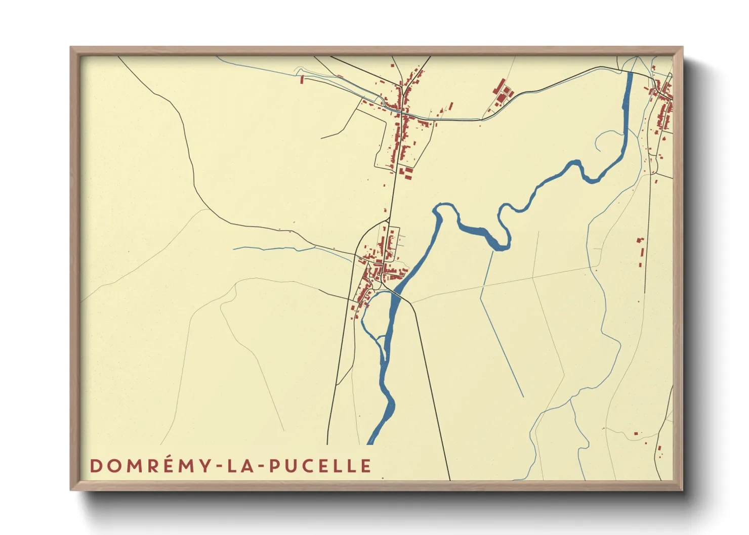 Une affiche de carte sur Domrémy-la-Pucelle