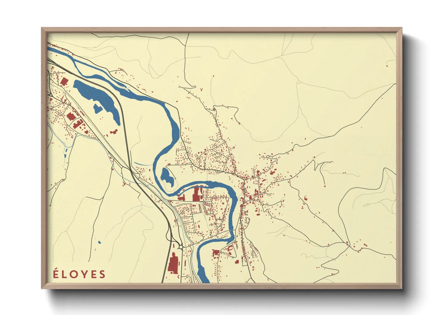 Une affiche de carte sur Éloyes