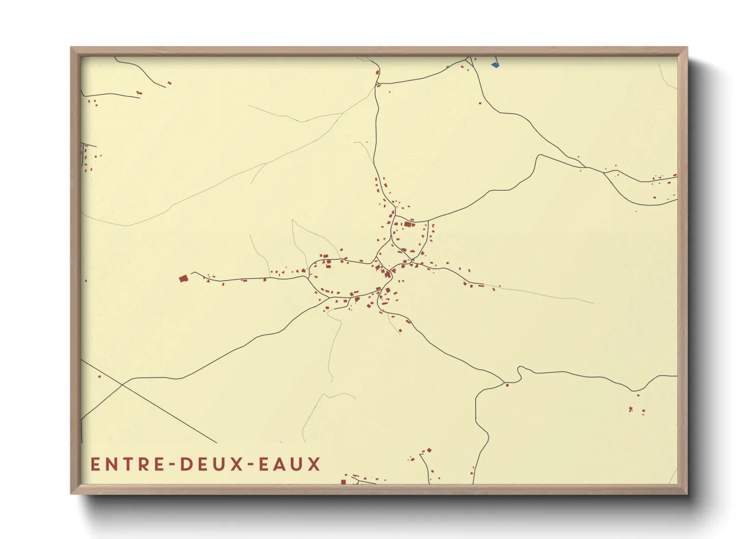 Une affiche de carte sur Entre-deux-Eaux