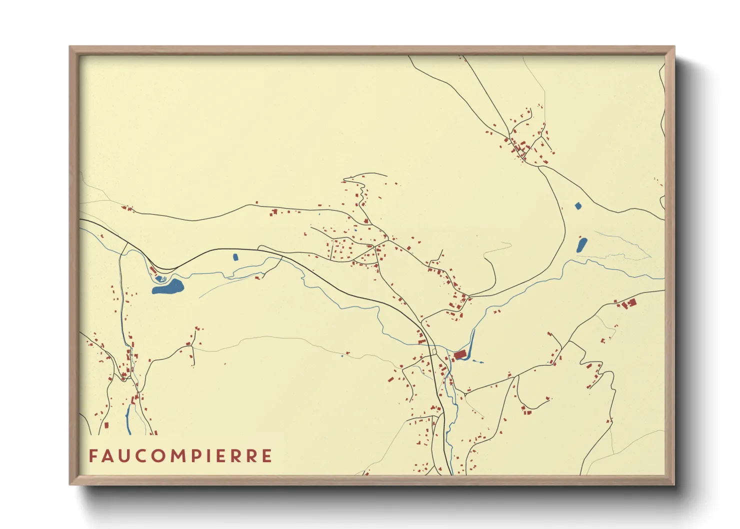 Une affiche de carte sur Faucompierre