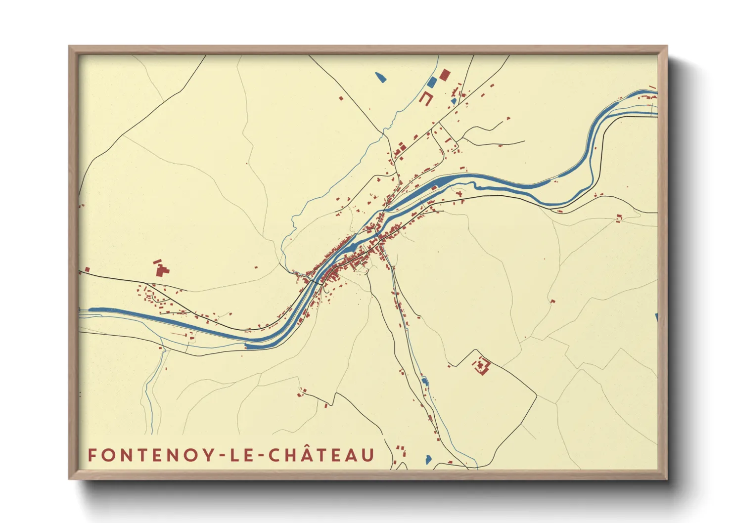 Une affiche de carte sur Fontenoy-le-Château