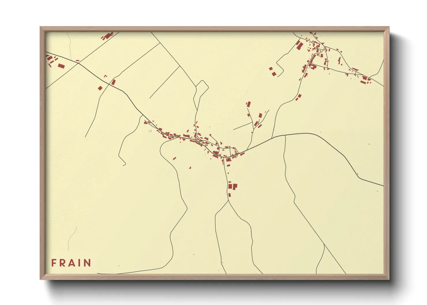 Une affiche de carte sur Frain