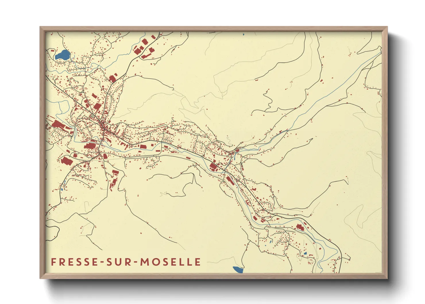 Une affiche de carte sur Fresse-sur-Moselle