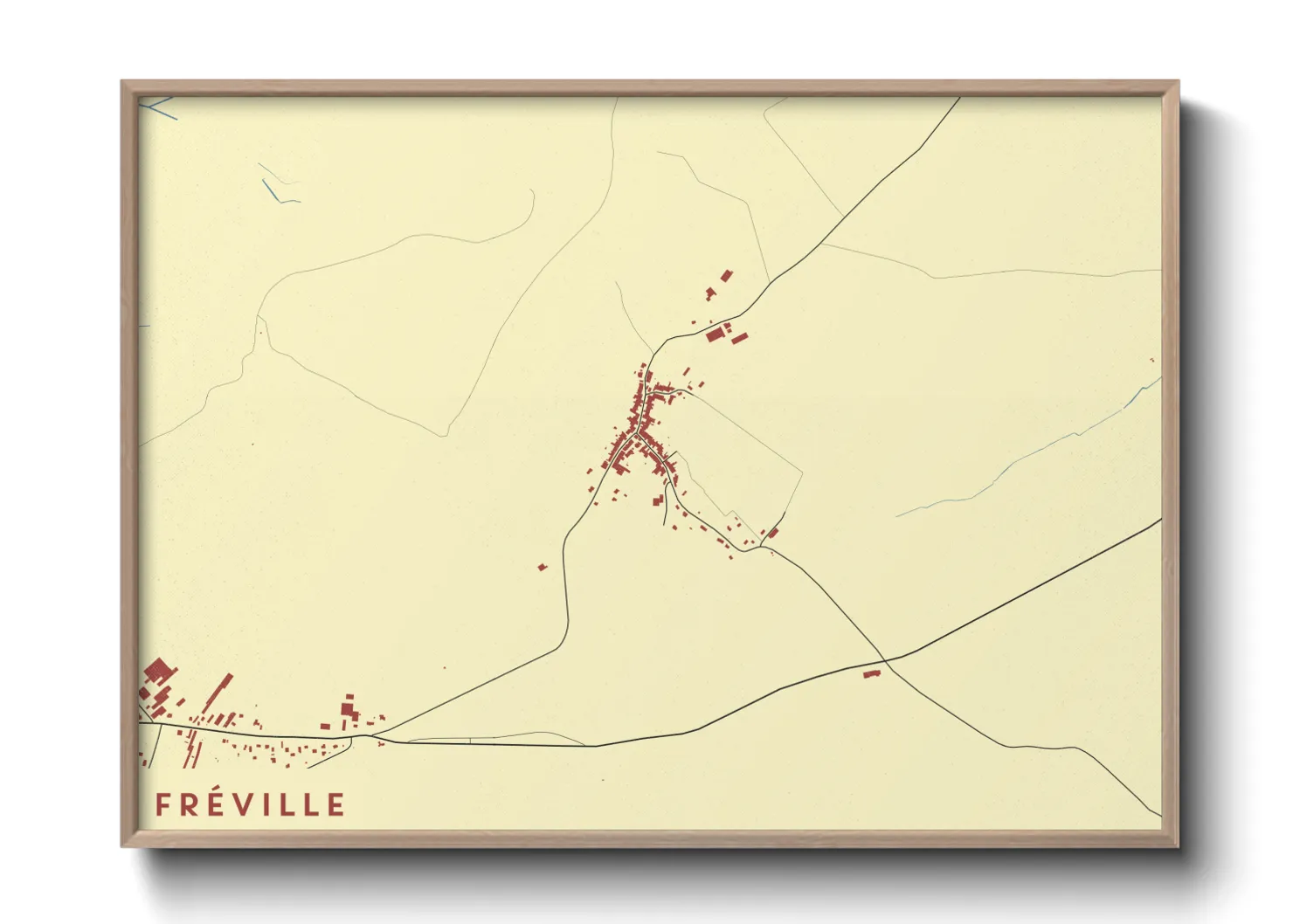 Une affiche de carte sur Fréville