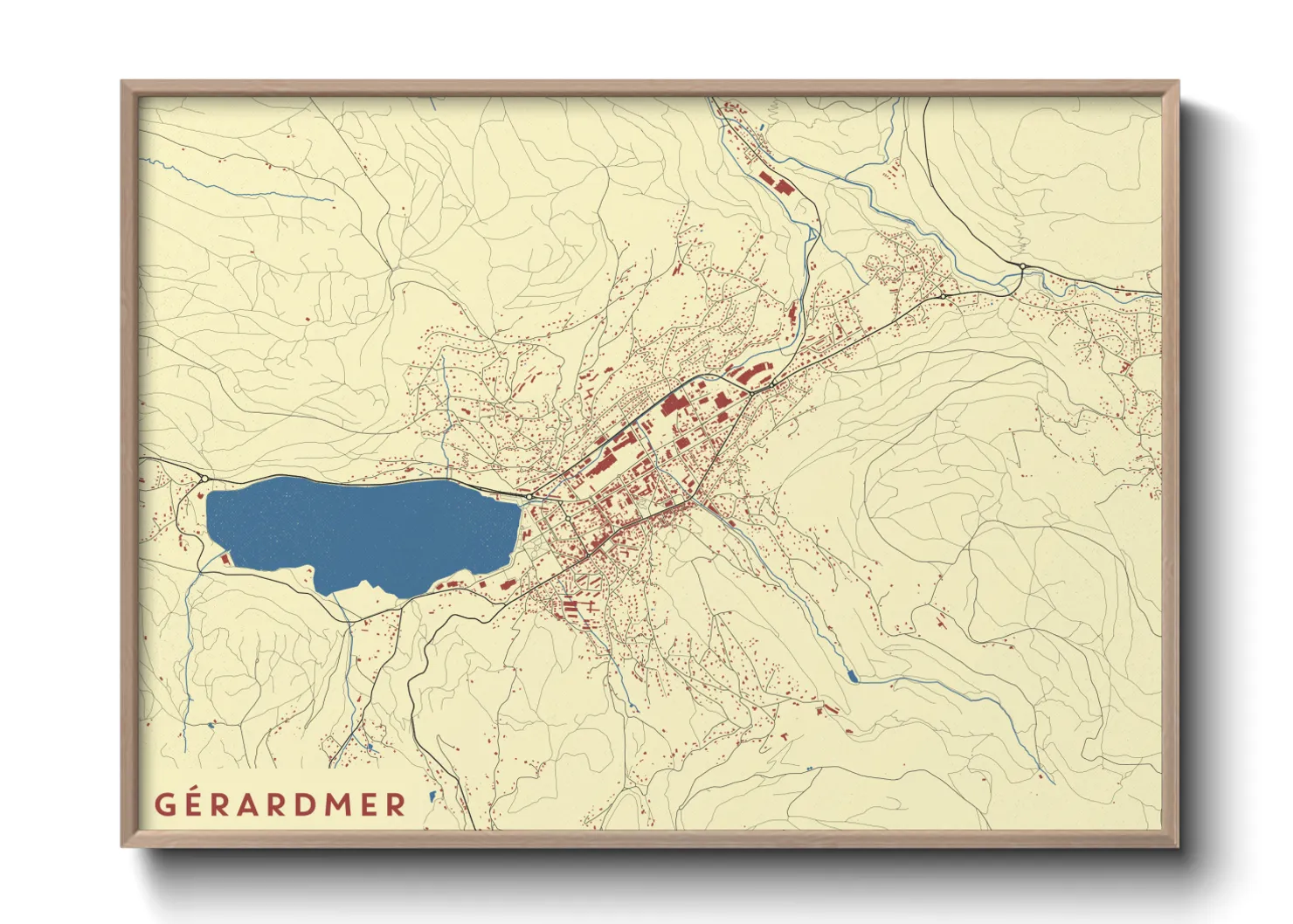 Une affiche de carte sur Gérardmer