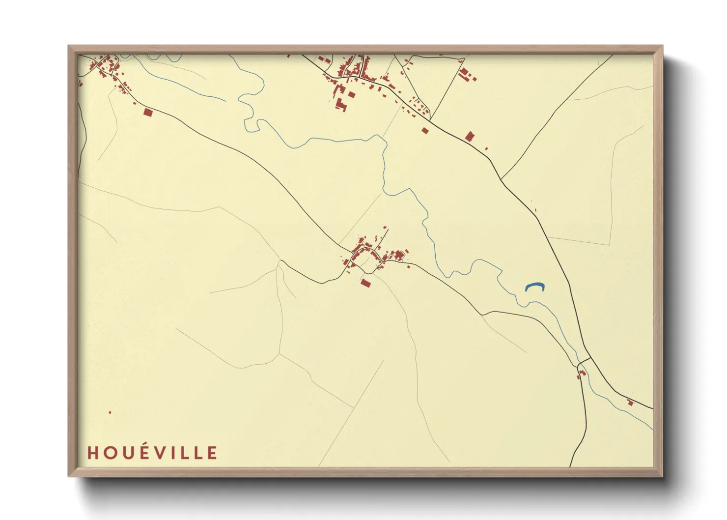 Une affiche de carte sur Houéville