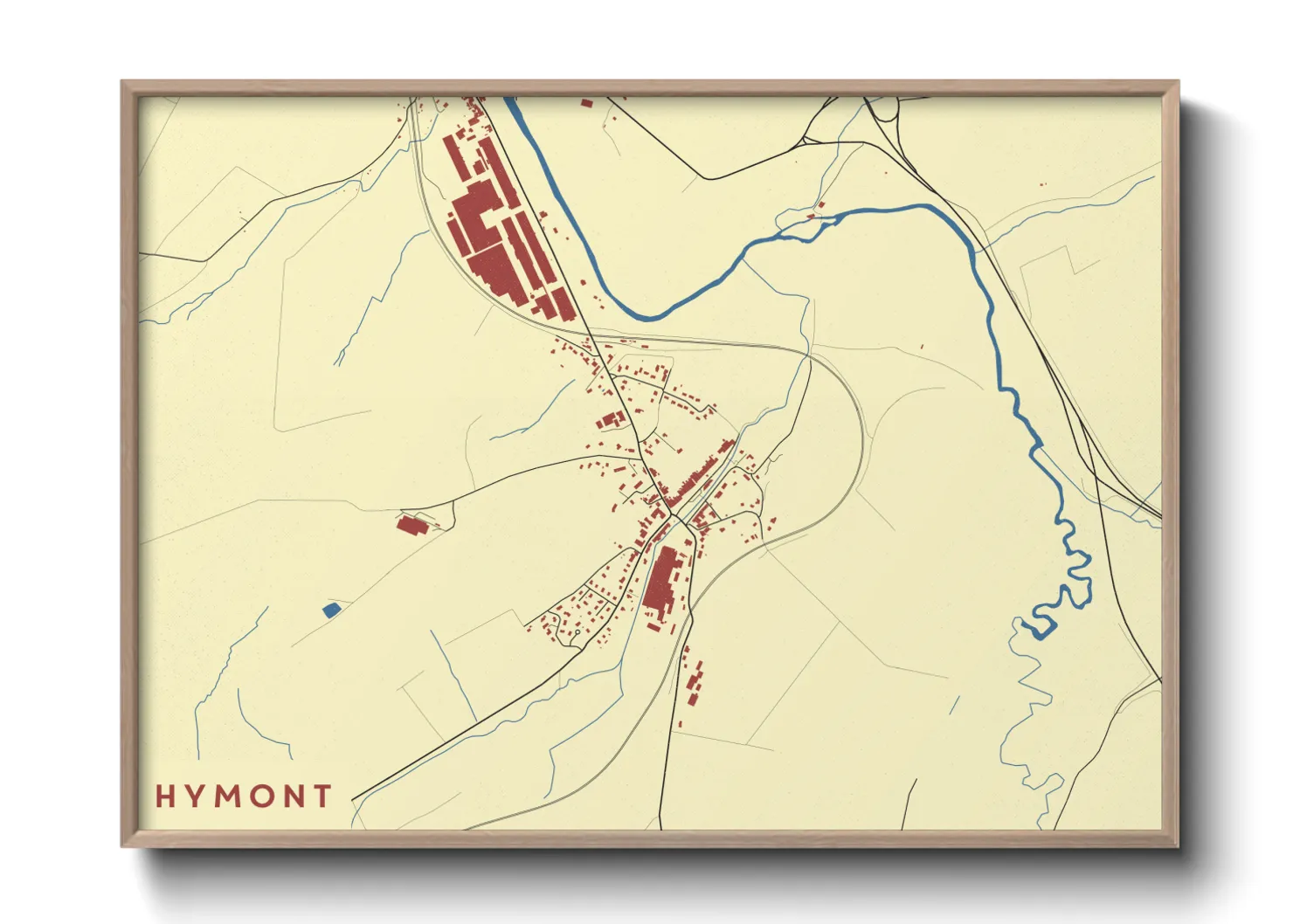 Une affiche de carte sur Hymont
