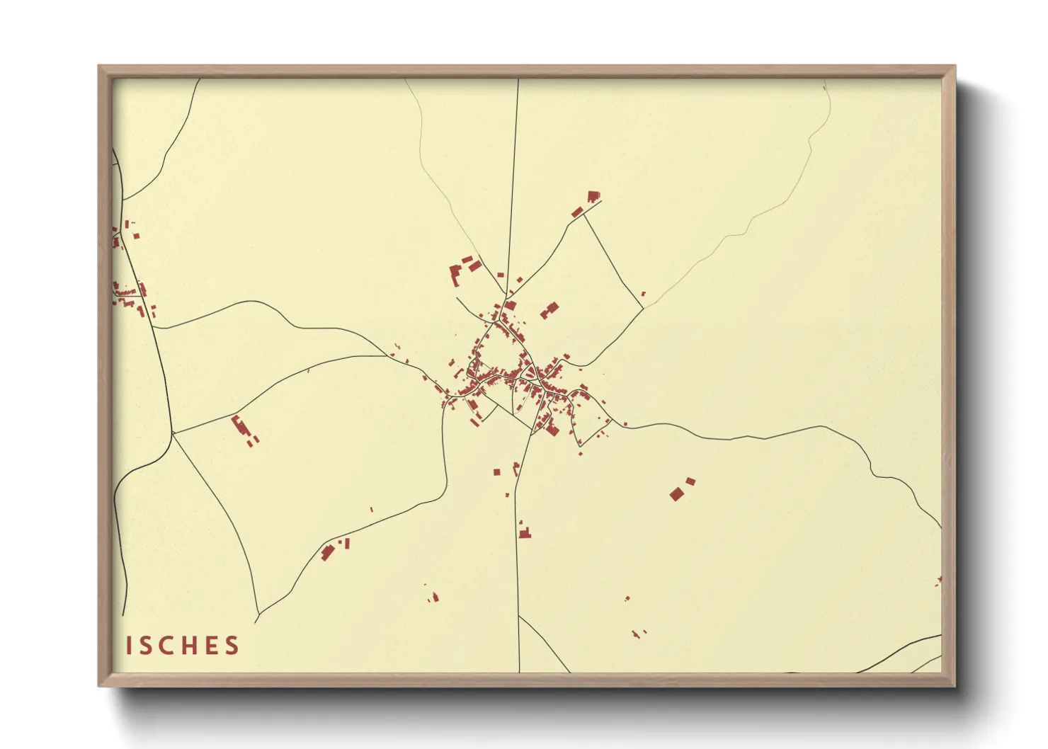 Une affiche de carte sur Isches
