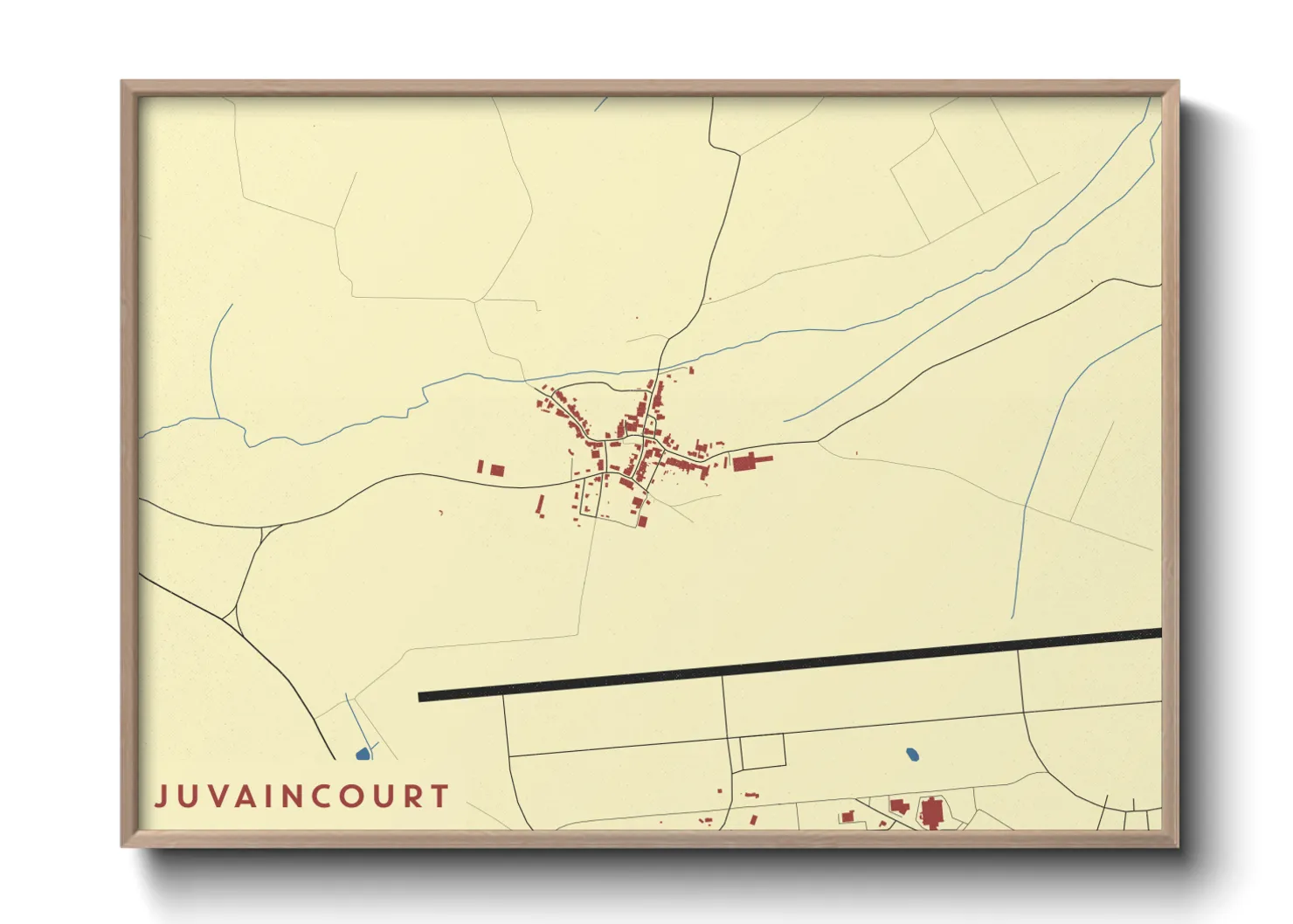 Une affiche de carte sur Juvaincourt