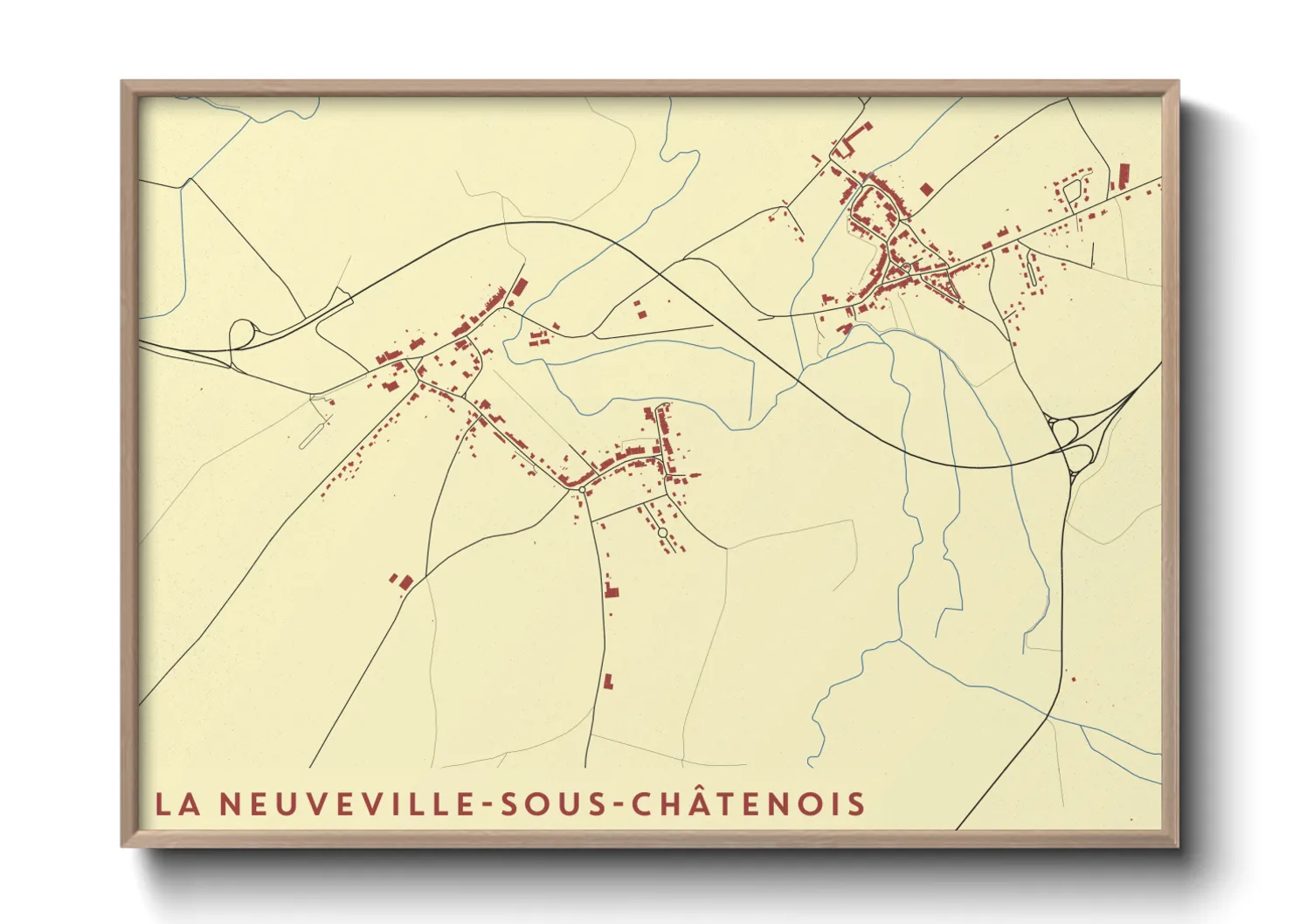 Une affiche de carte sur La Neuveville-sous-Châtenois