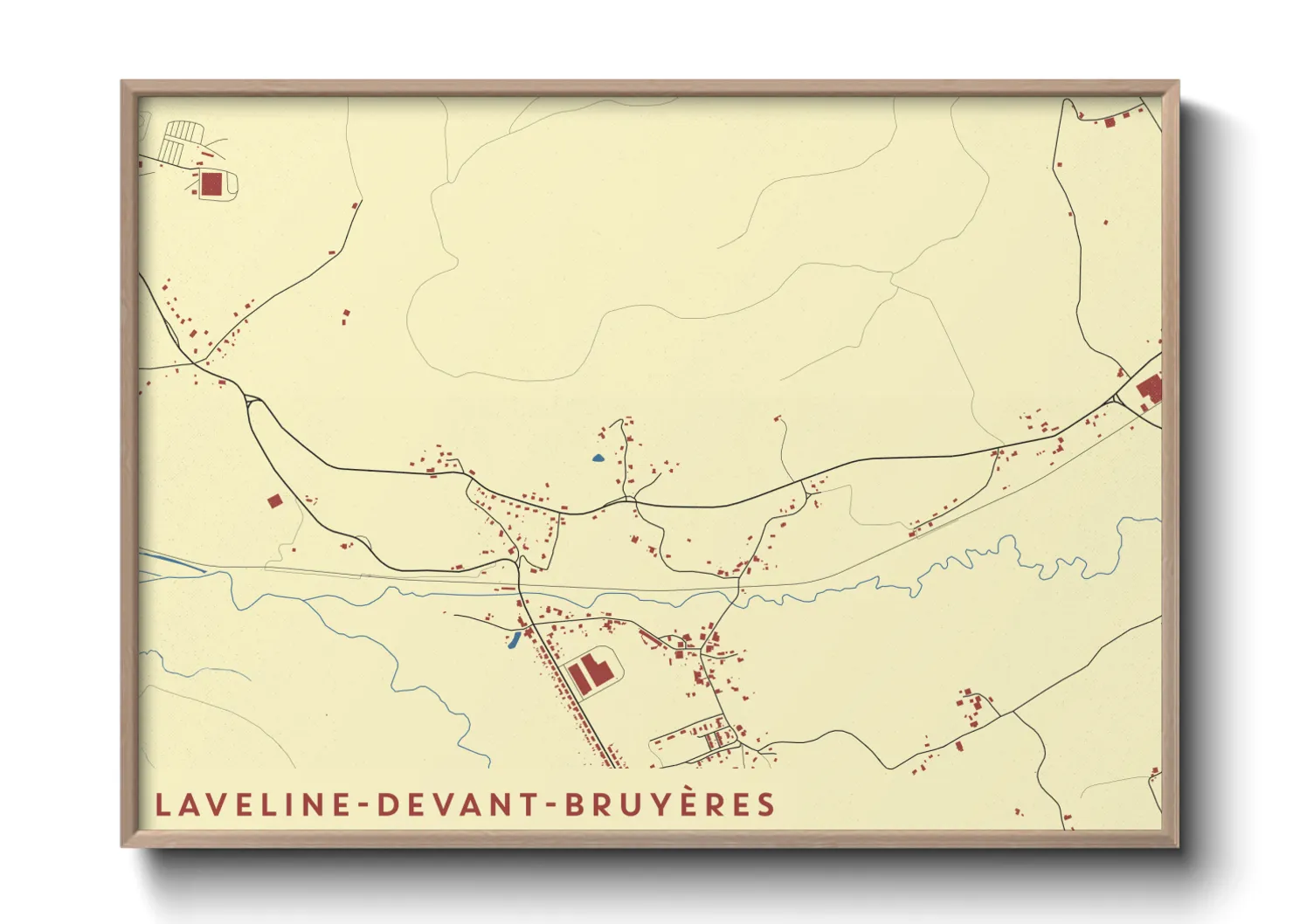 Une affiche de carte sur Laveline-devant-Bruyères