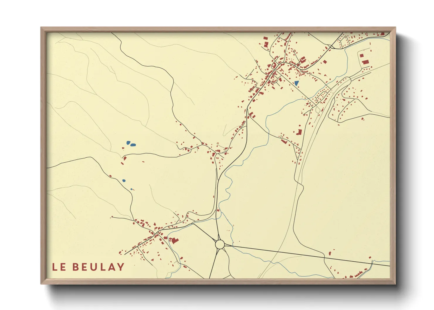 Une affiche de carte sur Le Beulay