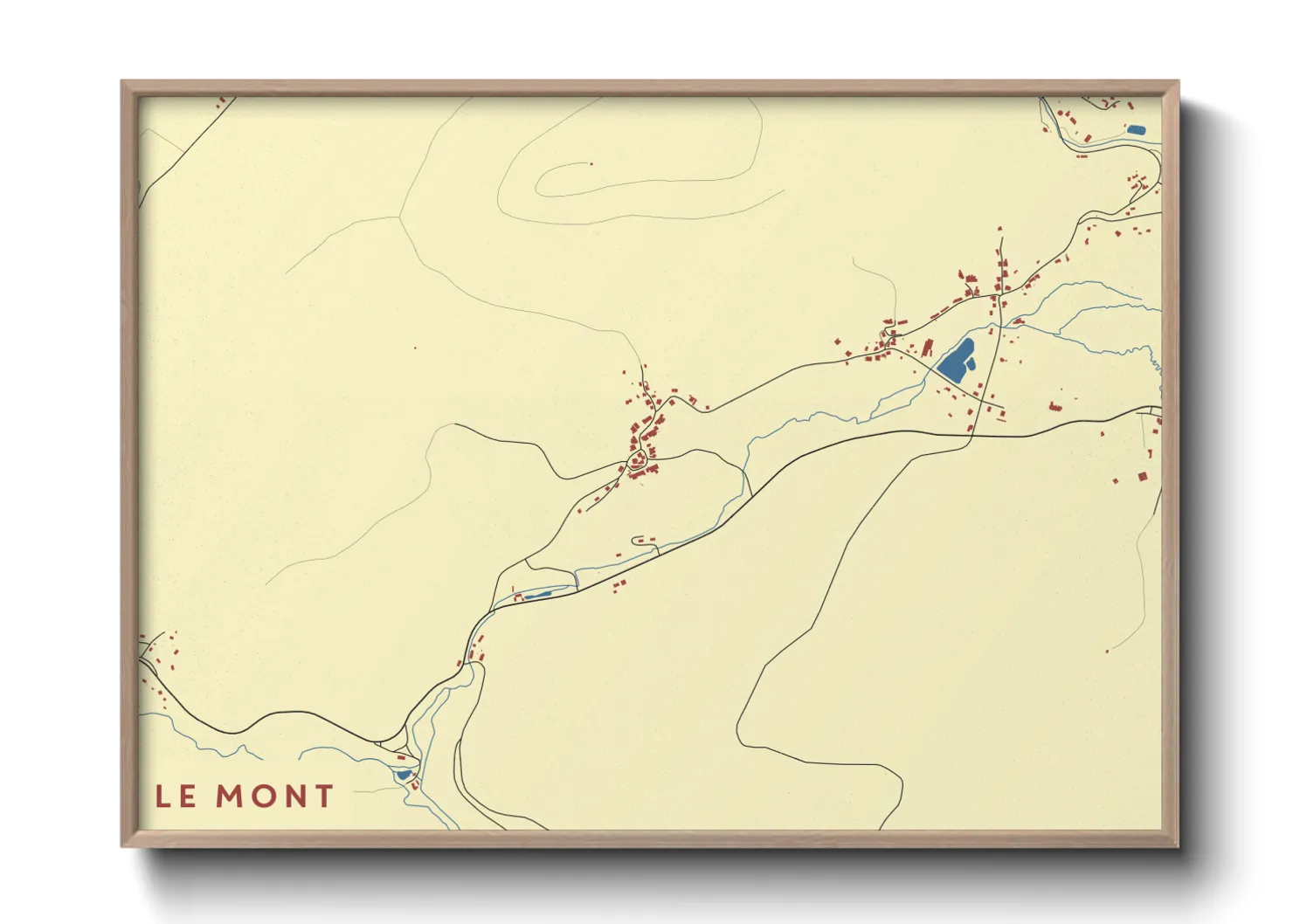 Une affiche de carte sur Le Mont