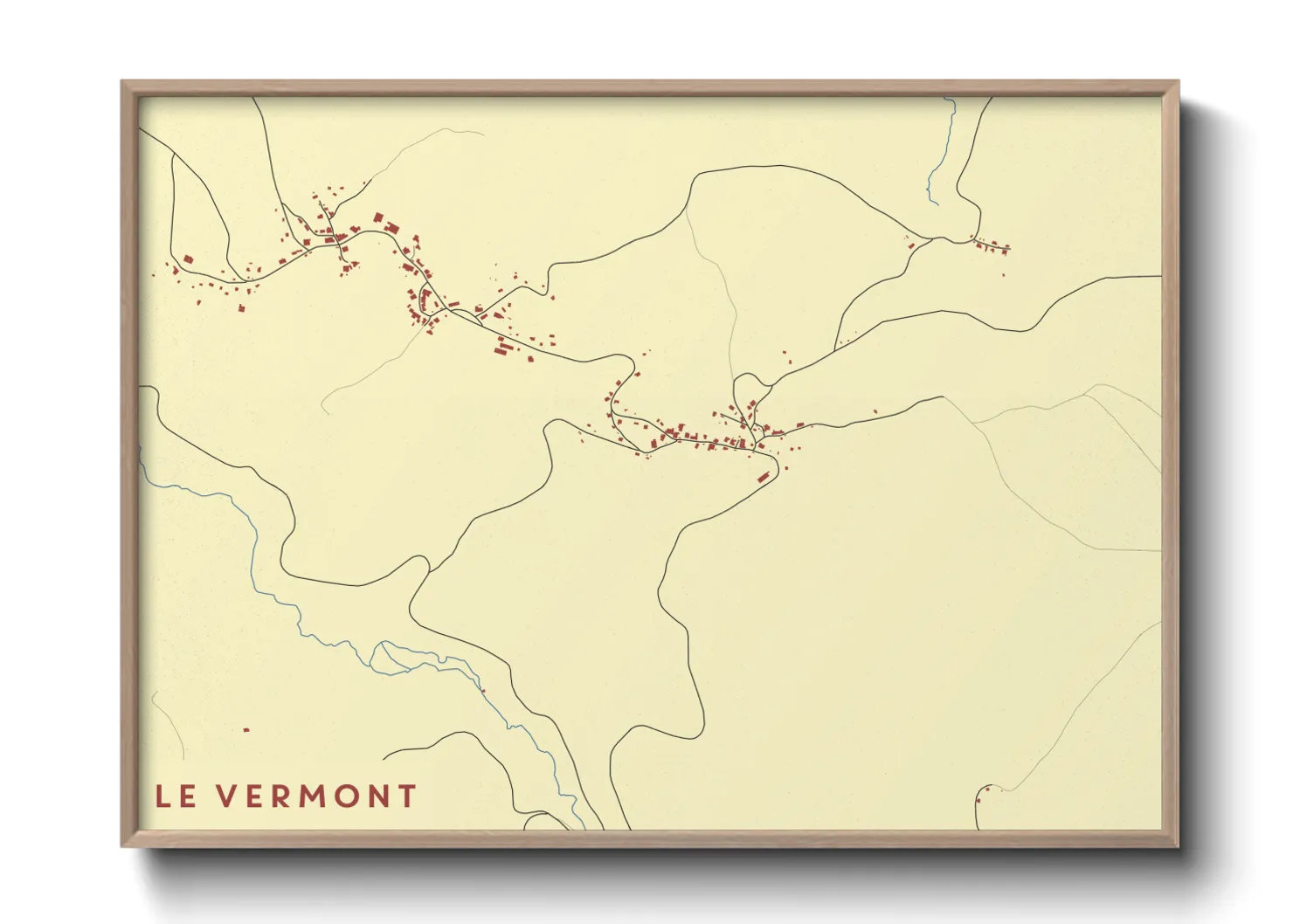 Une affiche de carte sur Le Vermont