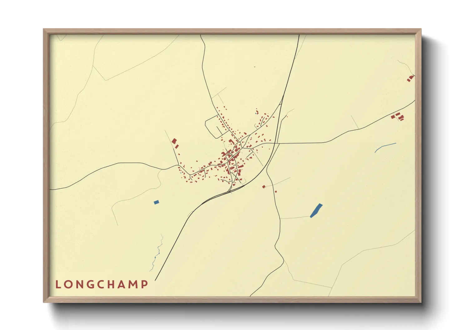 Une affiche de carte sur Longchamp