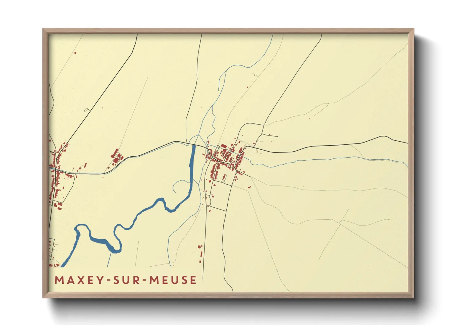 Une affiche de carte sur Maxey-sur-Meuse