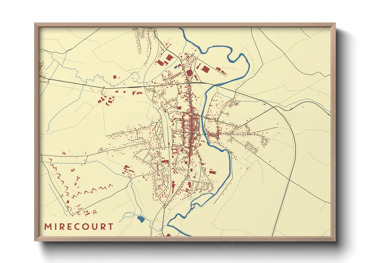 Une affiche de carte sur Mirecourt