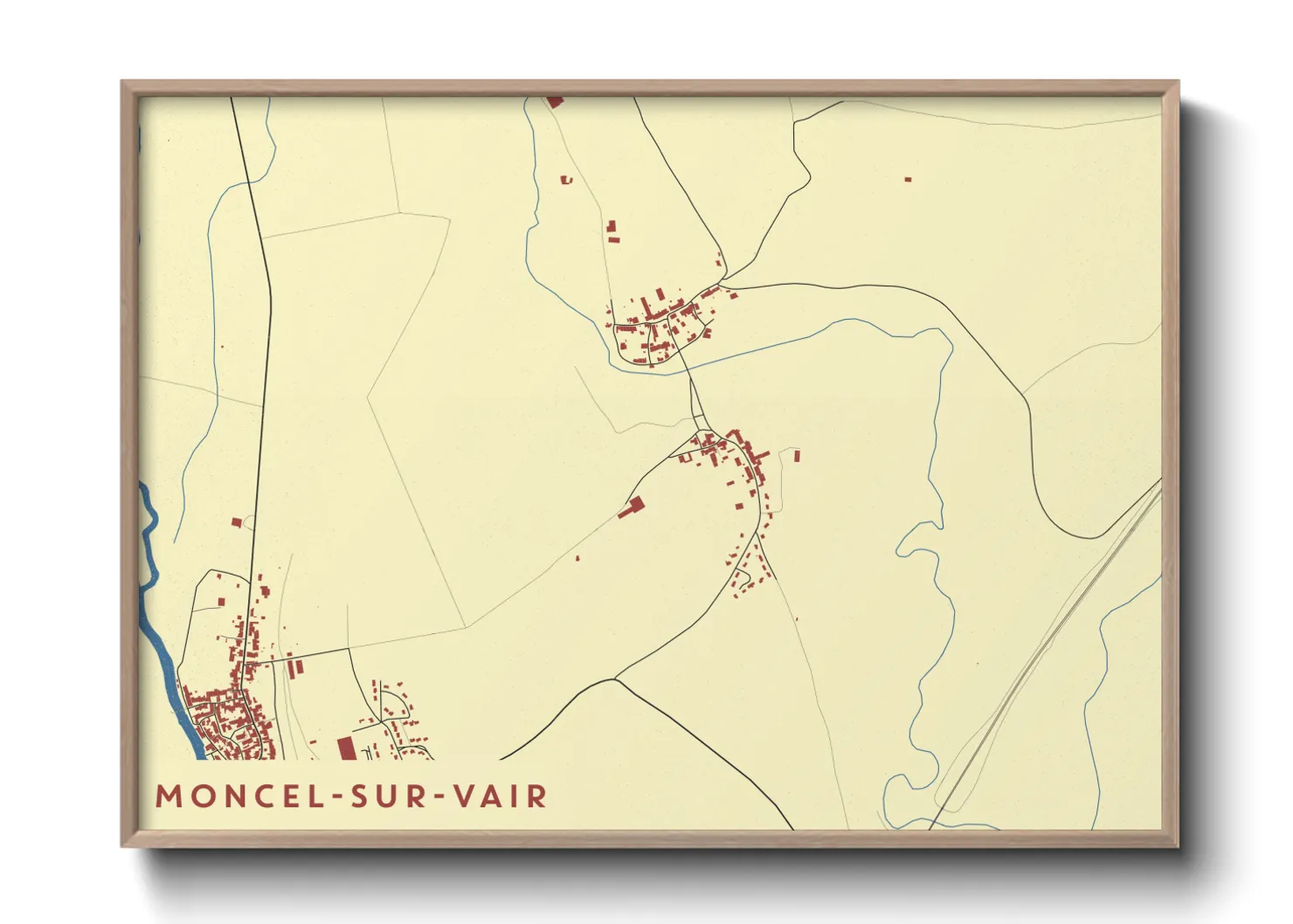 Une affiche de carte sur Moncel-sur-Vair