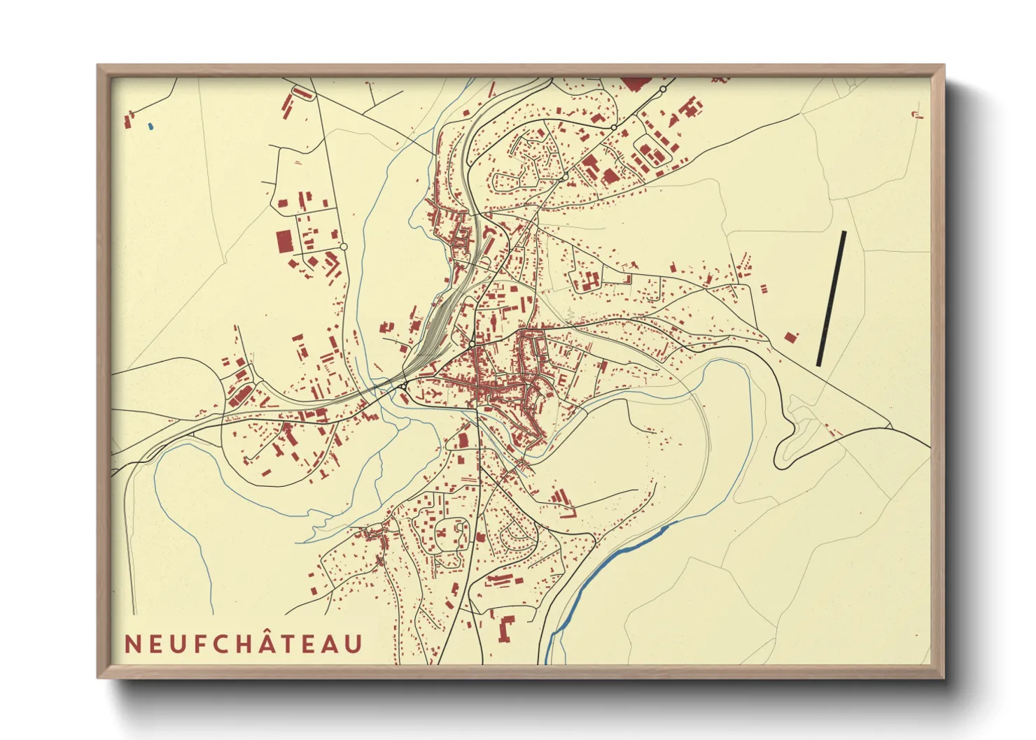 Une affiche de carte sur Neufchâteau