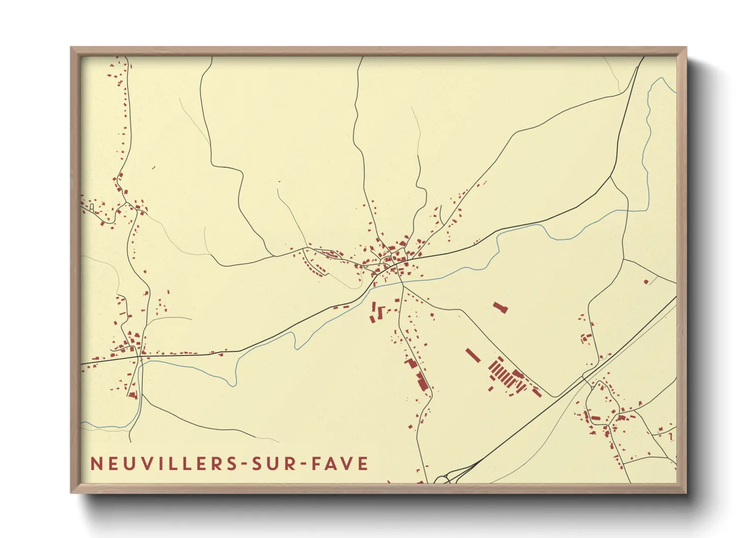 Une affiche de carte sur Neuvillers-sur-Fave