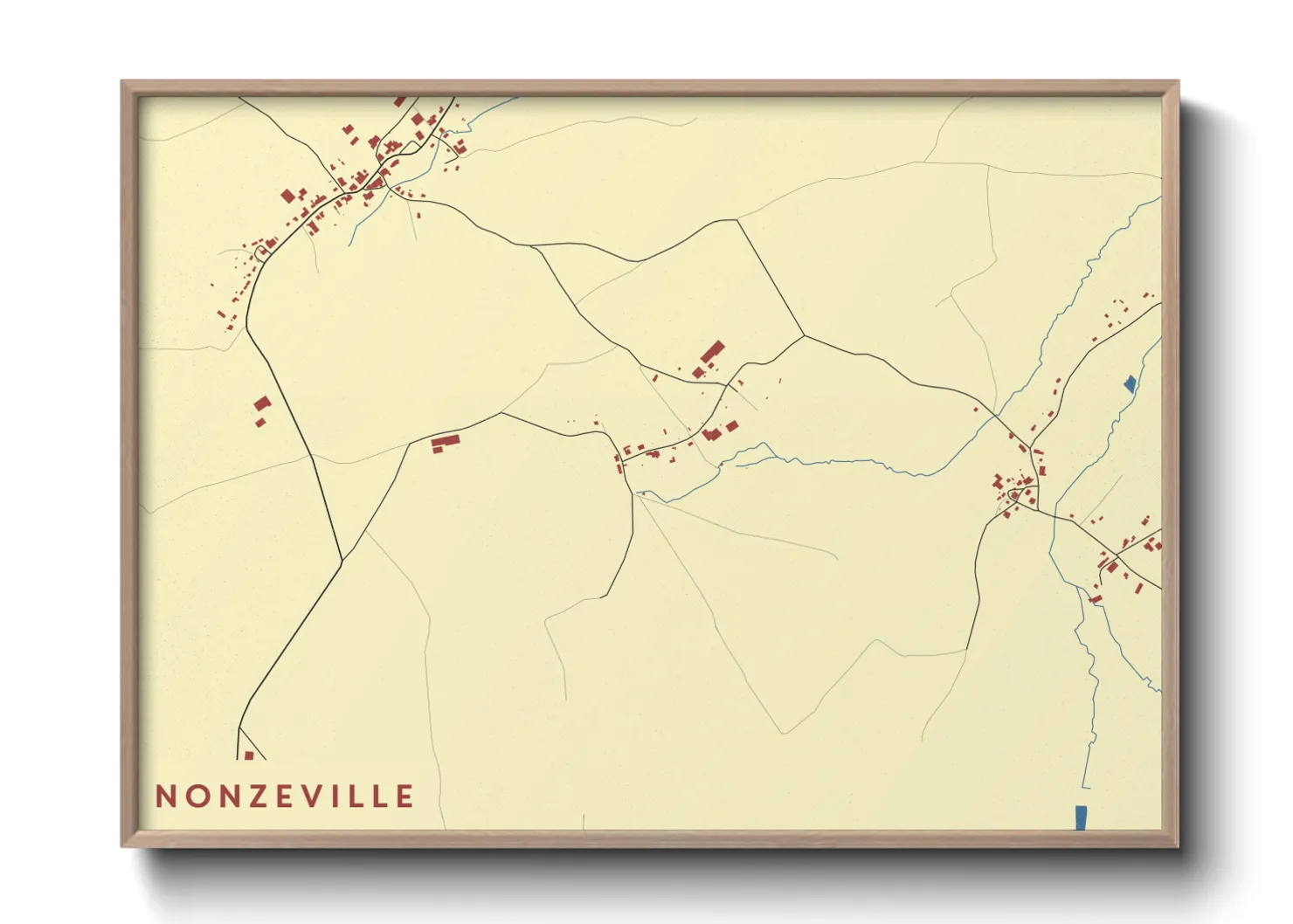 Une affiche de carte sur Nonzeville