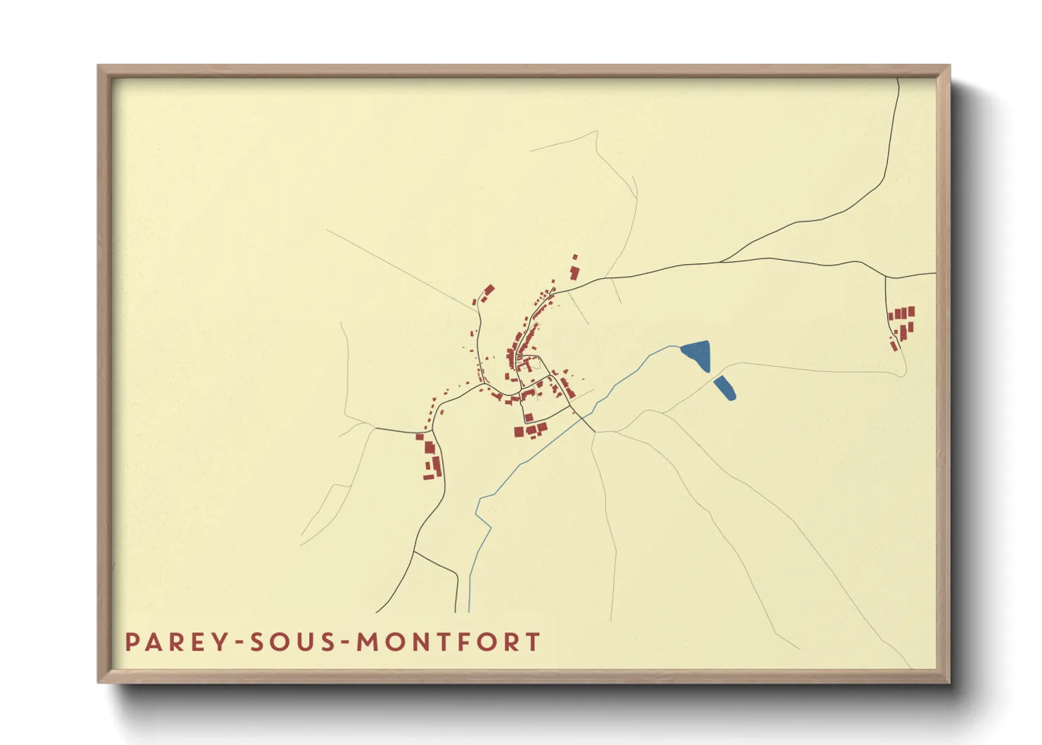Une affiche de carte sur Parey-sous-Montfort