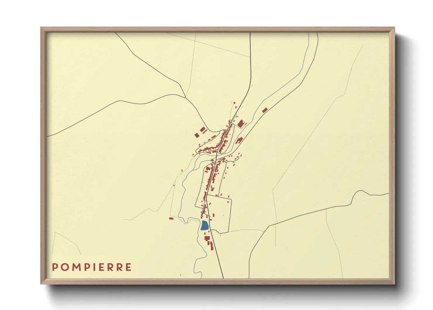 Une affiche de carte sur Pompierre
