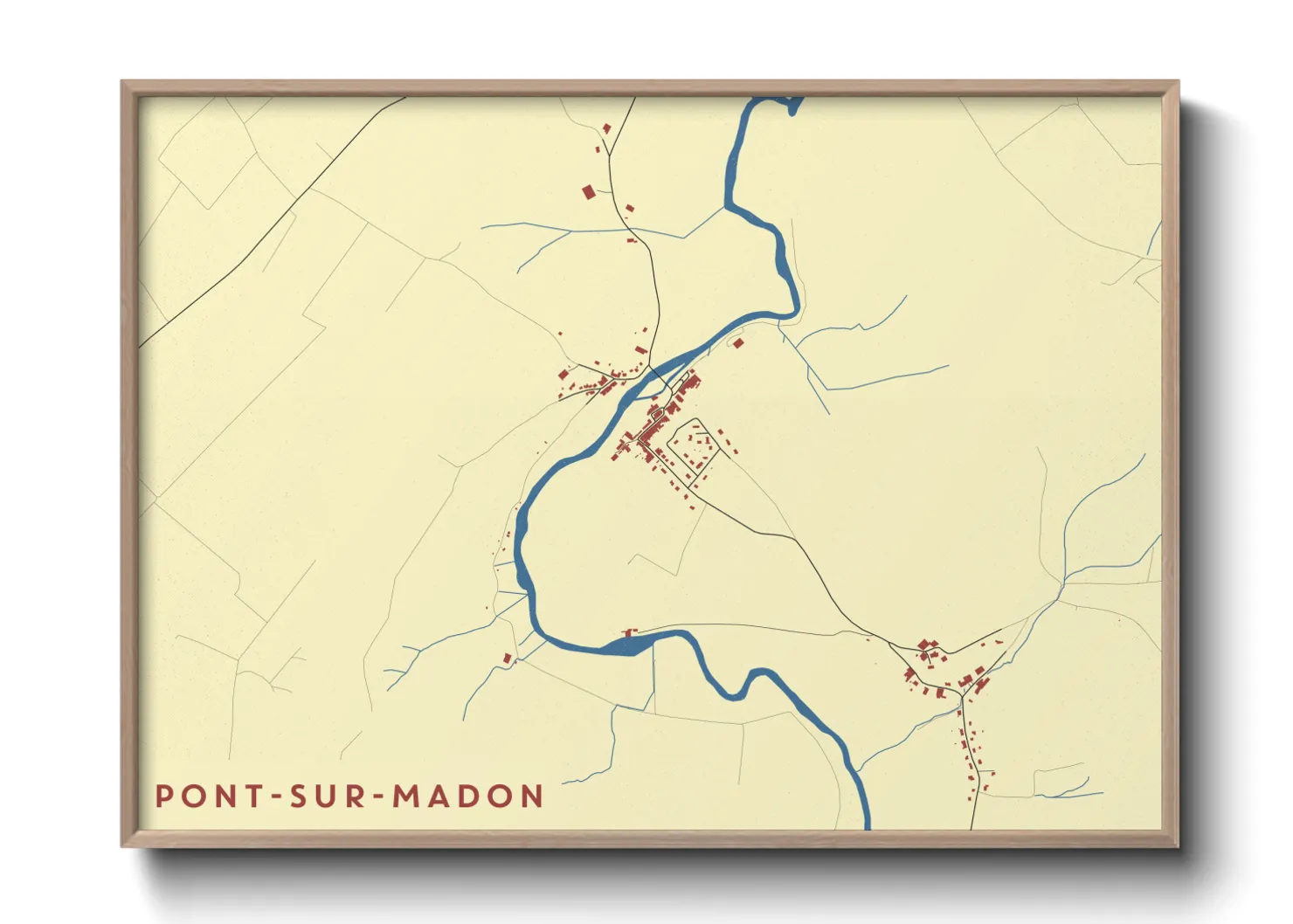 Une affiche de carte sur Pont-sur-Madon