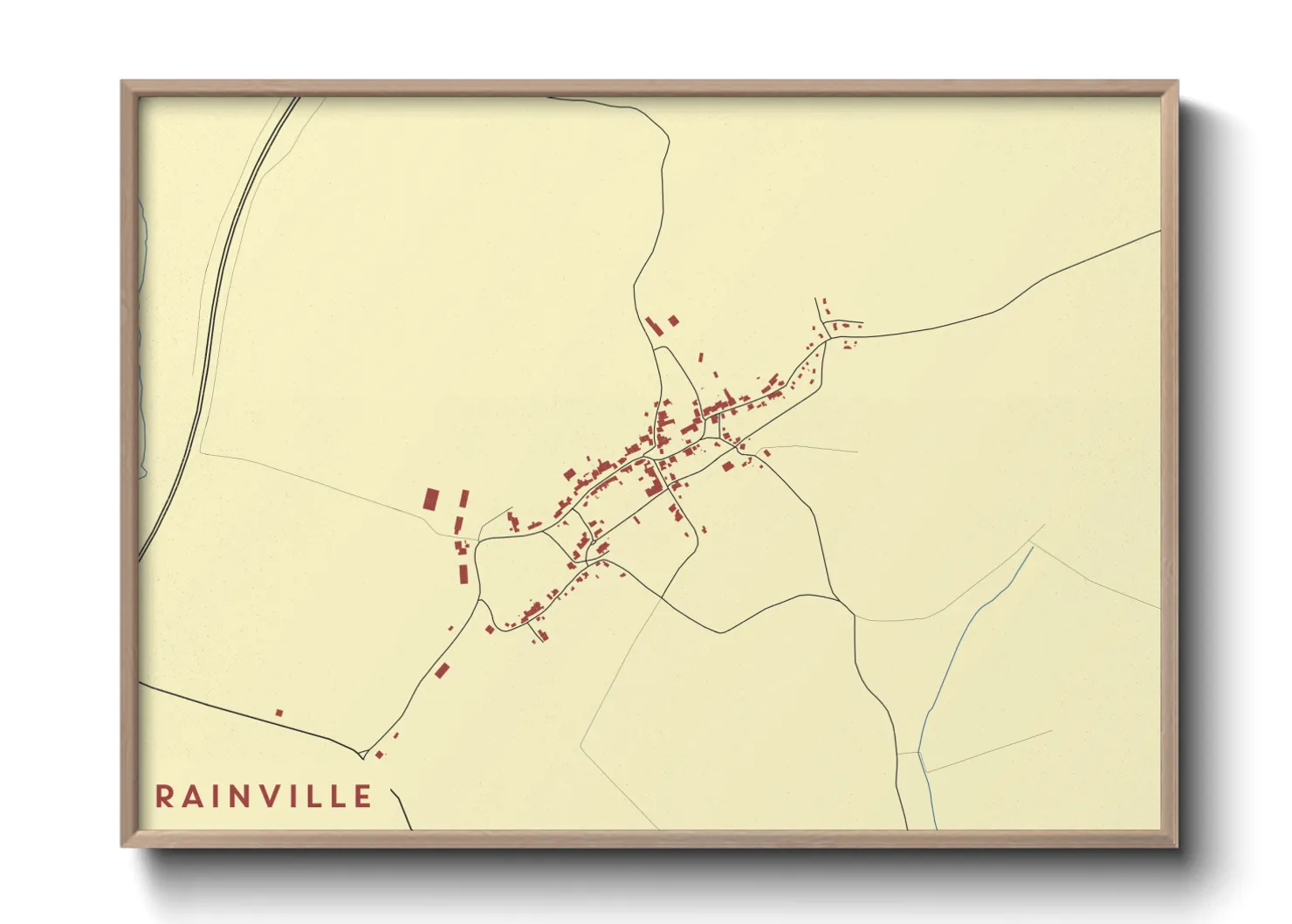 Une affiche de carte sur Rainville