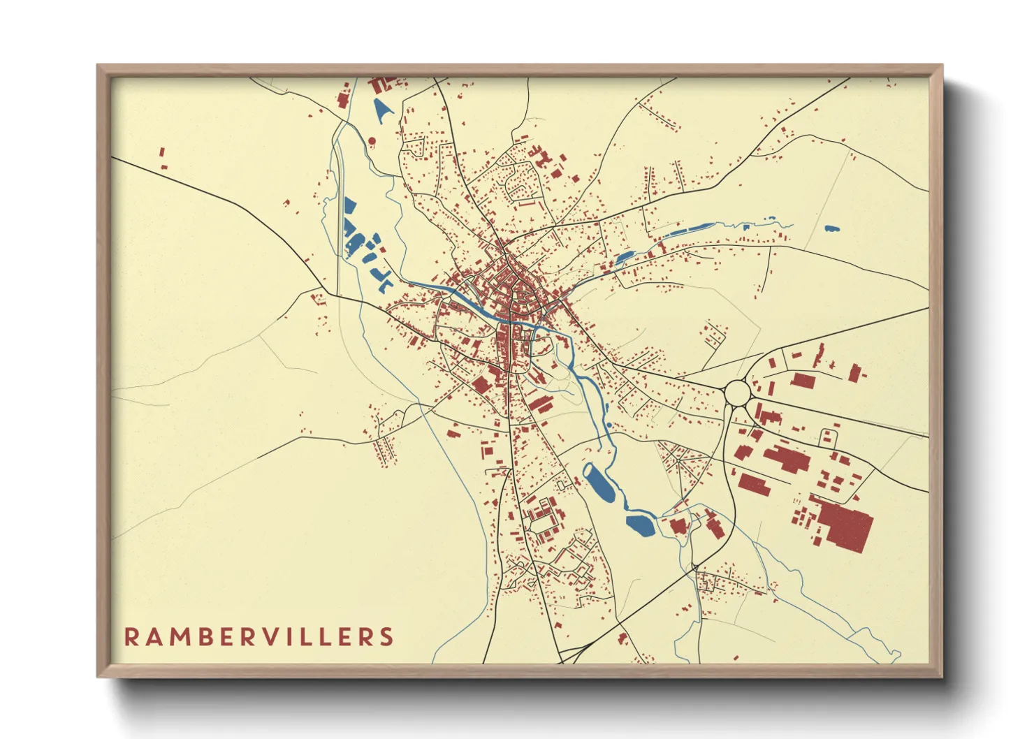 Une affiche de carte sur Rambervillers