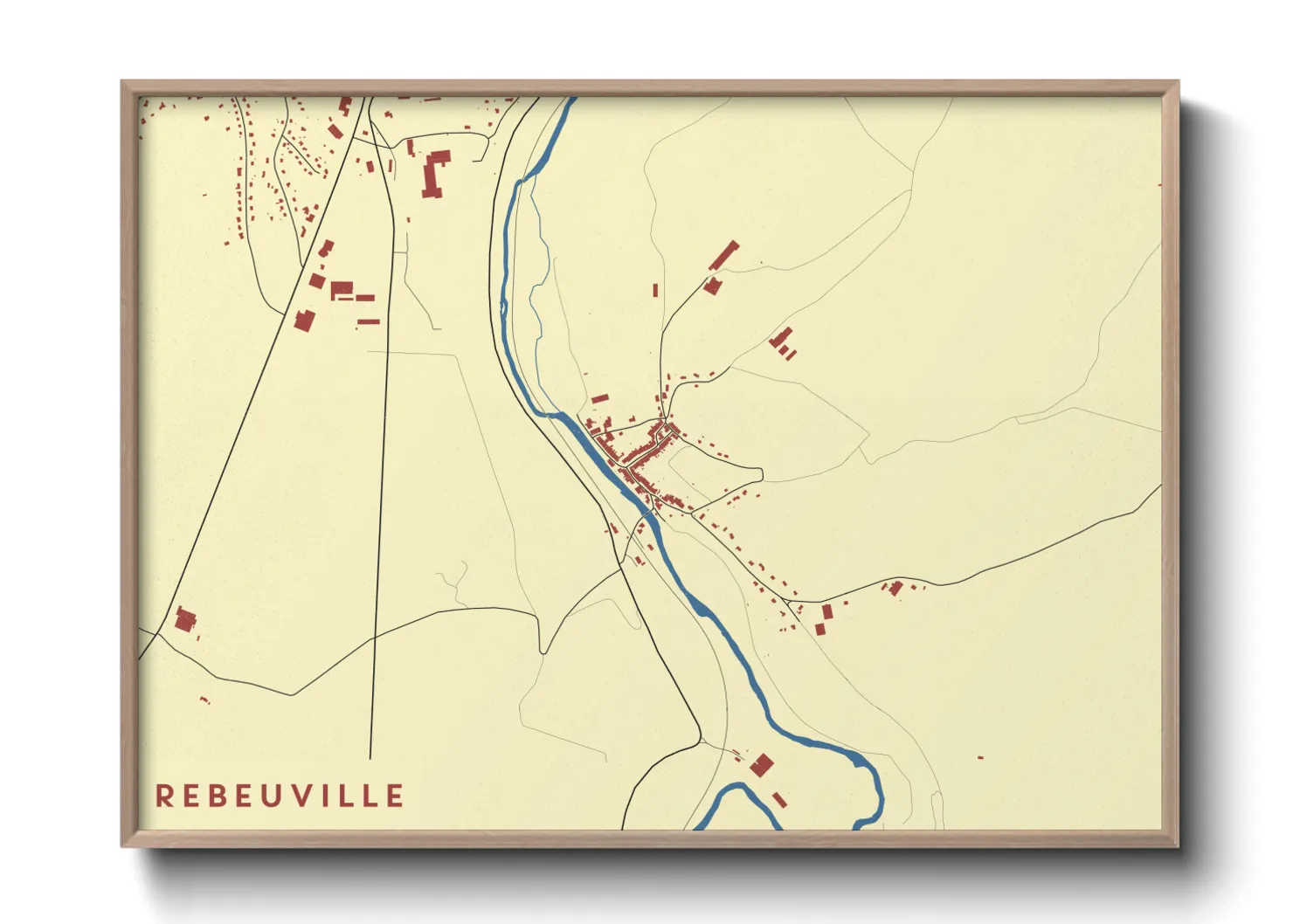 Une affiche de carte sur Rebeuville