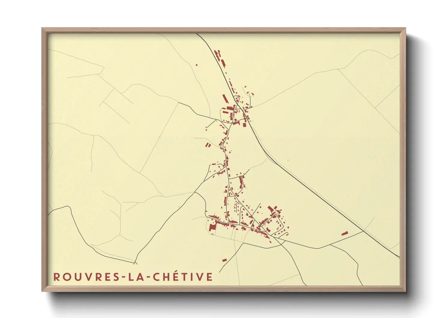 Une affiche de carte sur Rouvres-la-Chétive