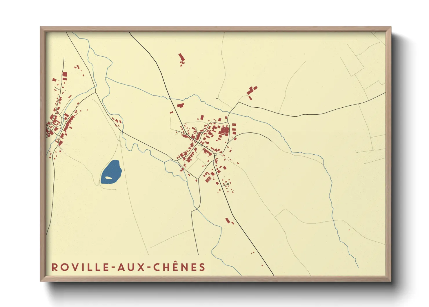 Une affiche de carte sur Roville-aux-Chênes