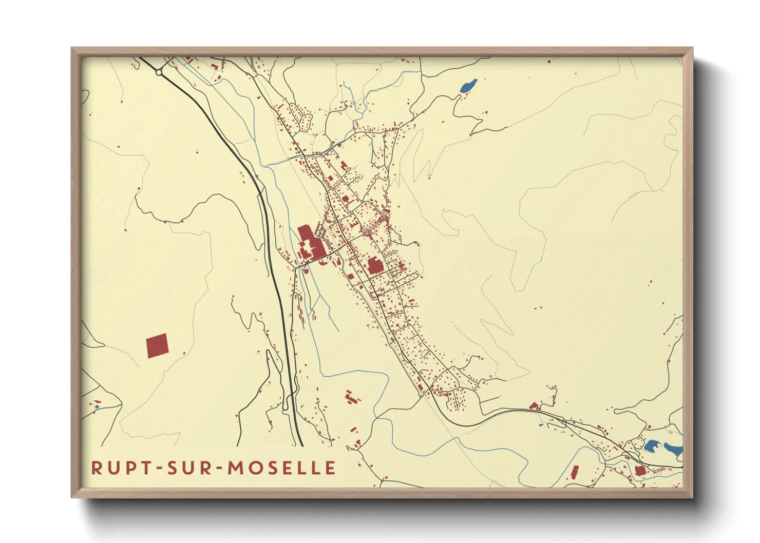Une affiche de carte sur Rupt-sur-Moselle