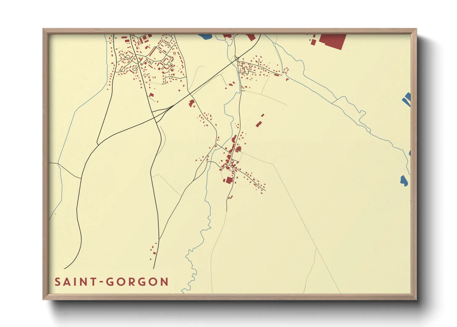 Une affiche de carte sur Saint-Gorgon