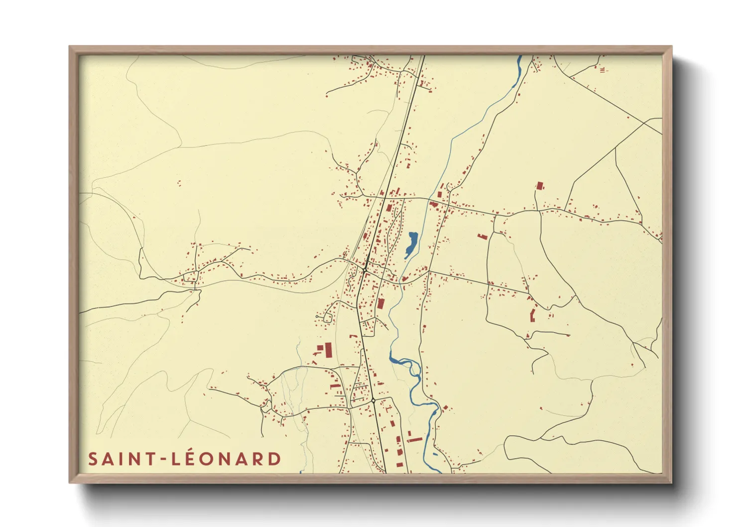 Une affiche de carte sur Saint-Léonard