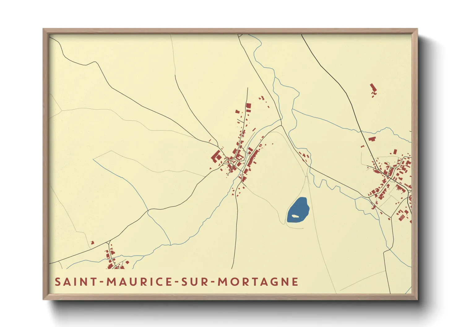 Une affiche de carte sur Saint-Maurice-sur-Mortagne