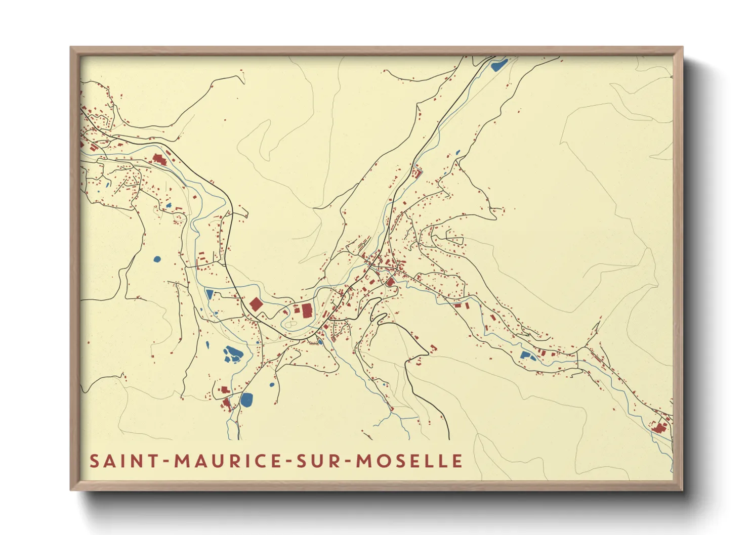 Une affiche de carte sur Saint-Maurice-sur-Moselle
